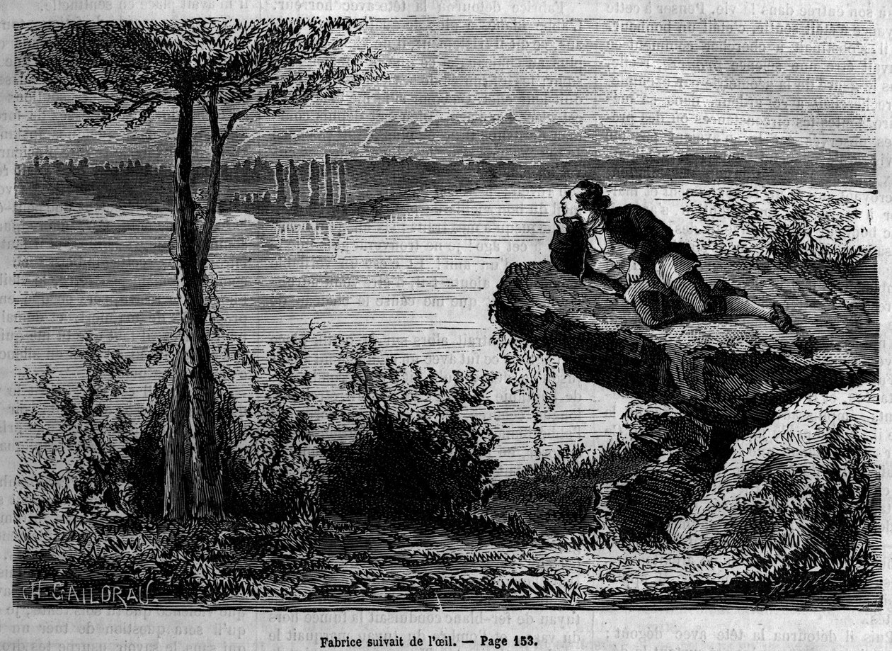 Kuvitus Stendhalin "La Chartreuse de Parma" -kirjaan "Le Diary du dimanche" vuodelta 1872. tekijältä Unknown artist