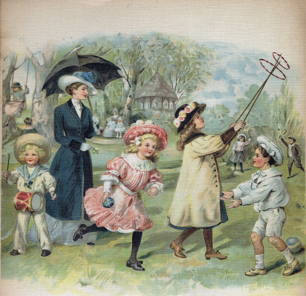 Kuvitus teoksessa "La jour de Ginette et Raymond", 1900-luvun alku. tekijältä Unknown Artist