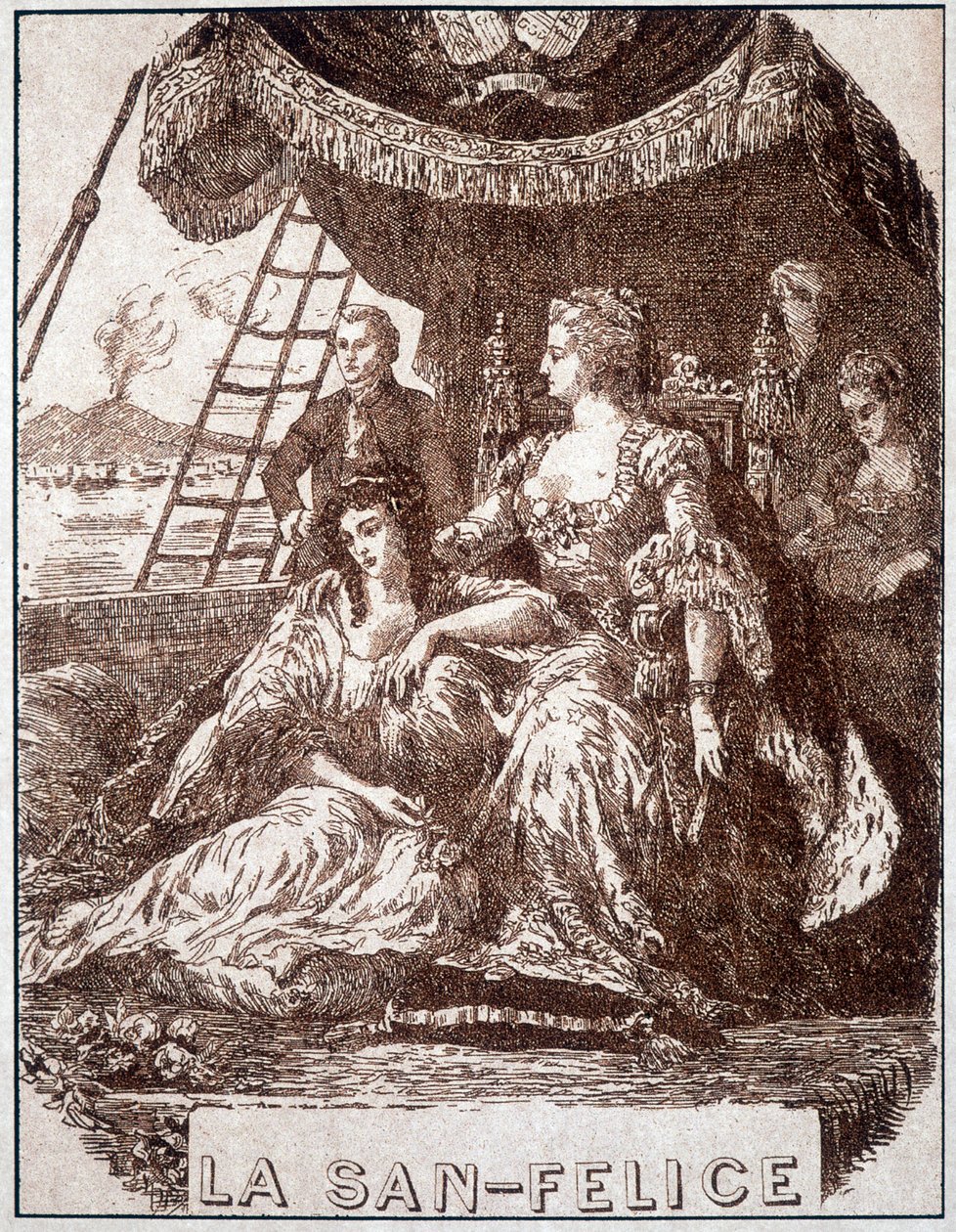 Alexandre Dumasin isän kuvitus "La San Felicesta". Toim. A. Le Vasseur, Pariisi. tekijältä Unknown artist
