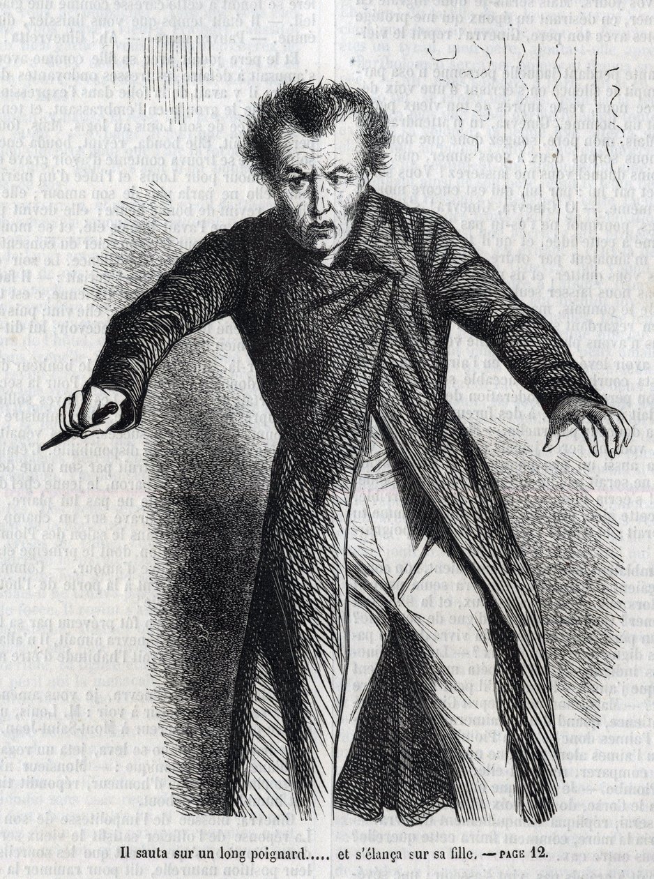 Kuvitus Honore de Balzacin (1799-1850) romaanista "The Vendetta". tekijältä Unknown artist