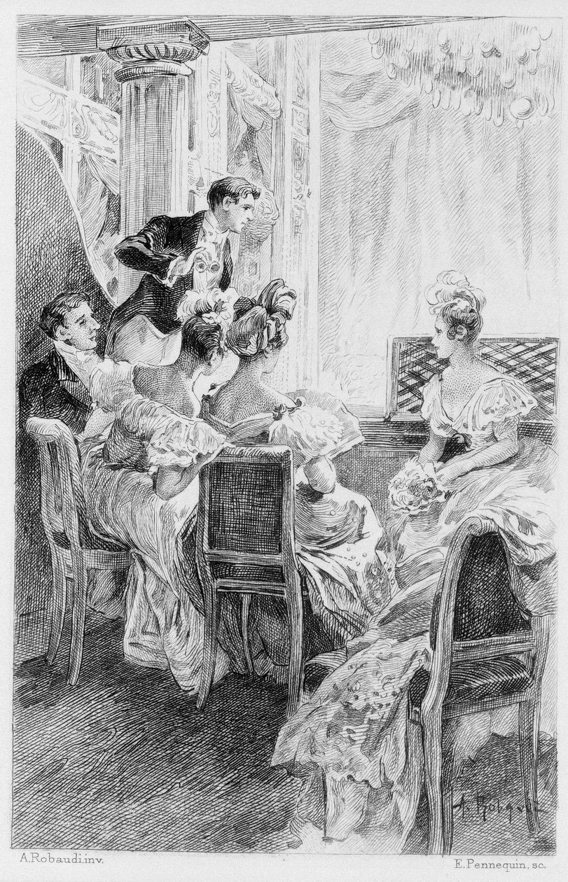 Kuva Stendhalin teoksesta "Punainen ja musta". 1830. Kaiverrus 1800-luvun lopulta. tekijältä Unknown artist