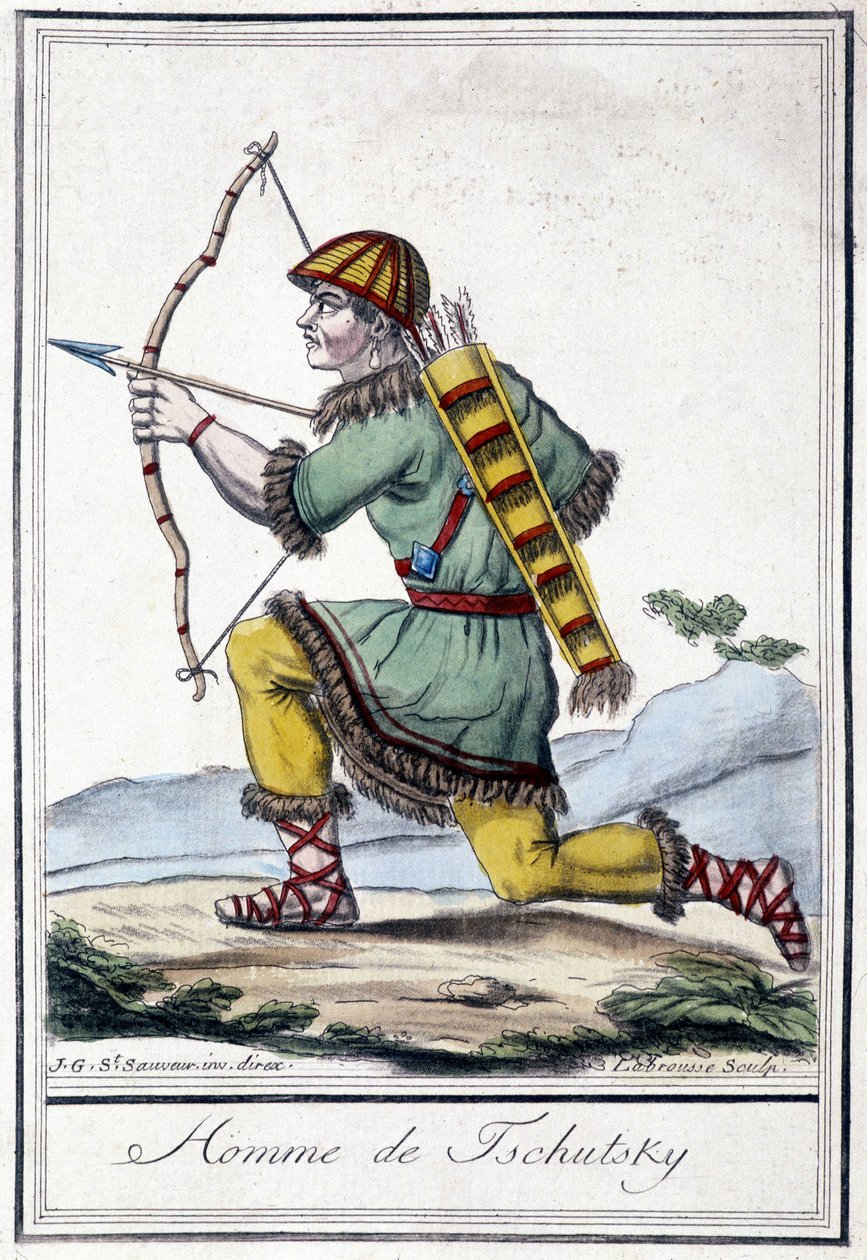 Kuva venäläisestä metsästäjästä (Tschutsky) 1800-luvulla. tekijältä Unknown artist