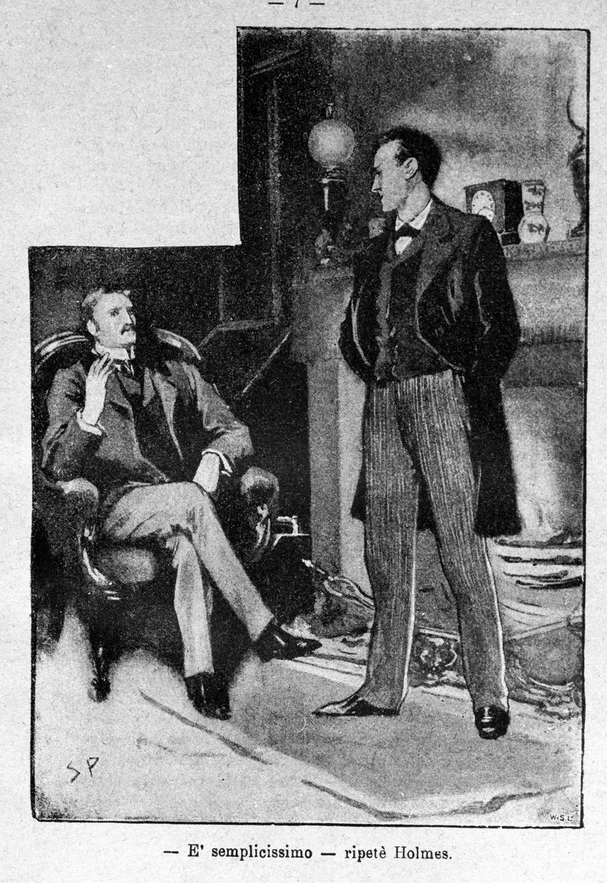 Kuvitus kirjasta Sherlock Holmes. 1800-luvun loppu. tekijältä Unknown artist
