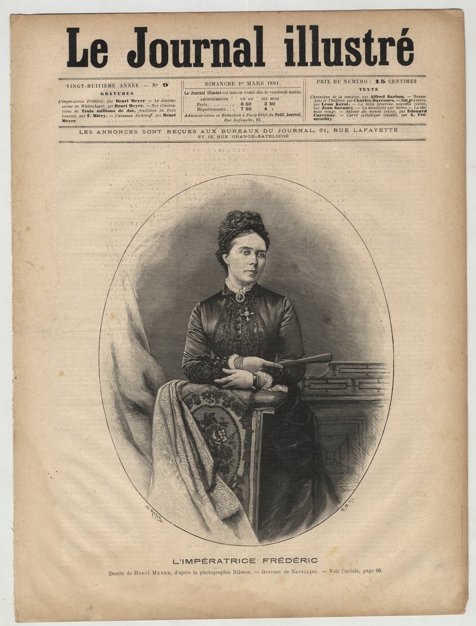 Impress Frederic - Victoria Yhdistyneestä kuningaskunnasta (1840-1901) Victoria Adelaide Marie Louise Yhdistyneestä kuningaskunnasta, Ison-Britannian ja Irlannin kuninkaallinen prinsessa - Victoria, Prinsessa Royal (keisarinna Frederick) - maaliskuun 1894  tekijältä Unknown artist