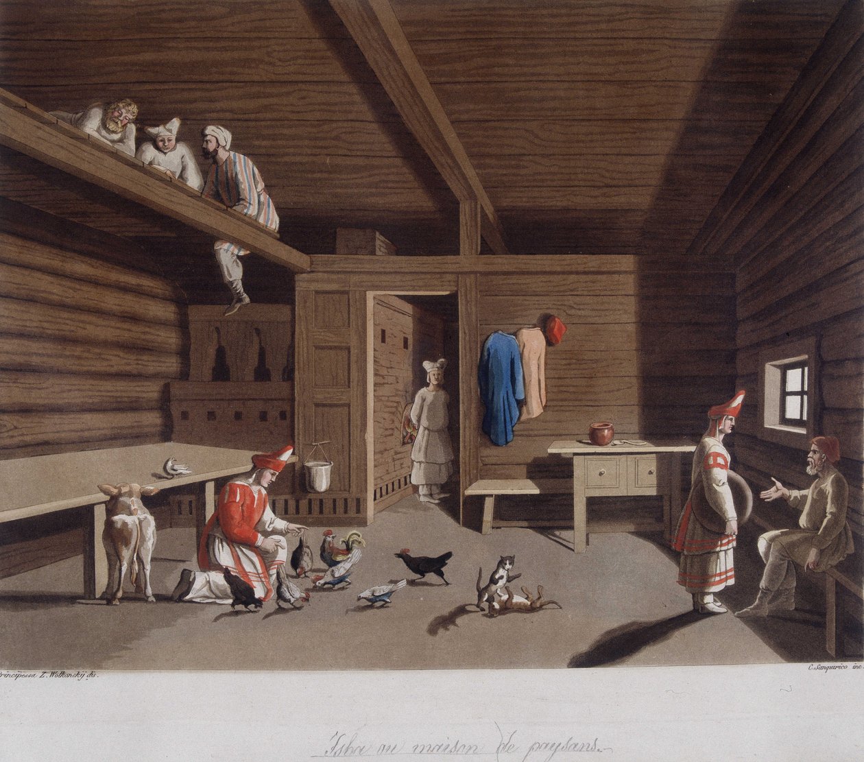 Ferrarion teoksessa "The Old and Modern Costume" 1819-1820. tekijältä Unknown artist