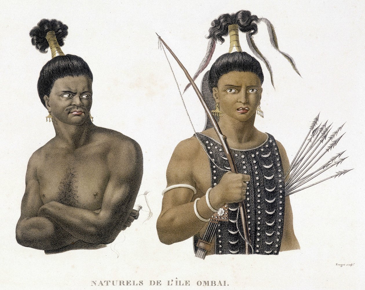 Ombain saaren alkuperäiskansat. tekijältä Unknown artist