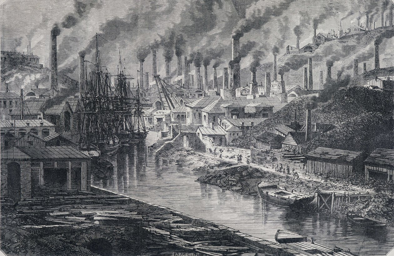 Teollisuus Englannissa: Mr. Vivianin (Manchester) Copper Factory, "" Round the World", 2. viikko 1865. tekijältä Unknown artist