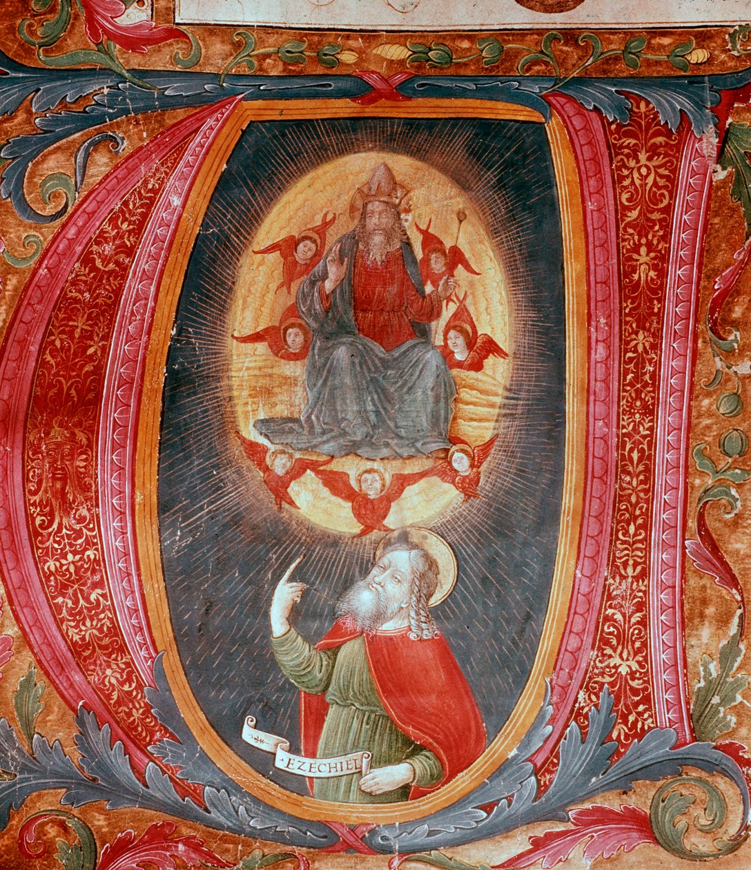 Alkukirjain V, jossa on esityksenä Ezechiel (Pienoismalli tekijältä Unknown artist