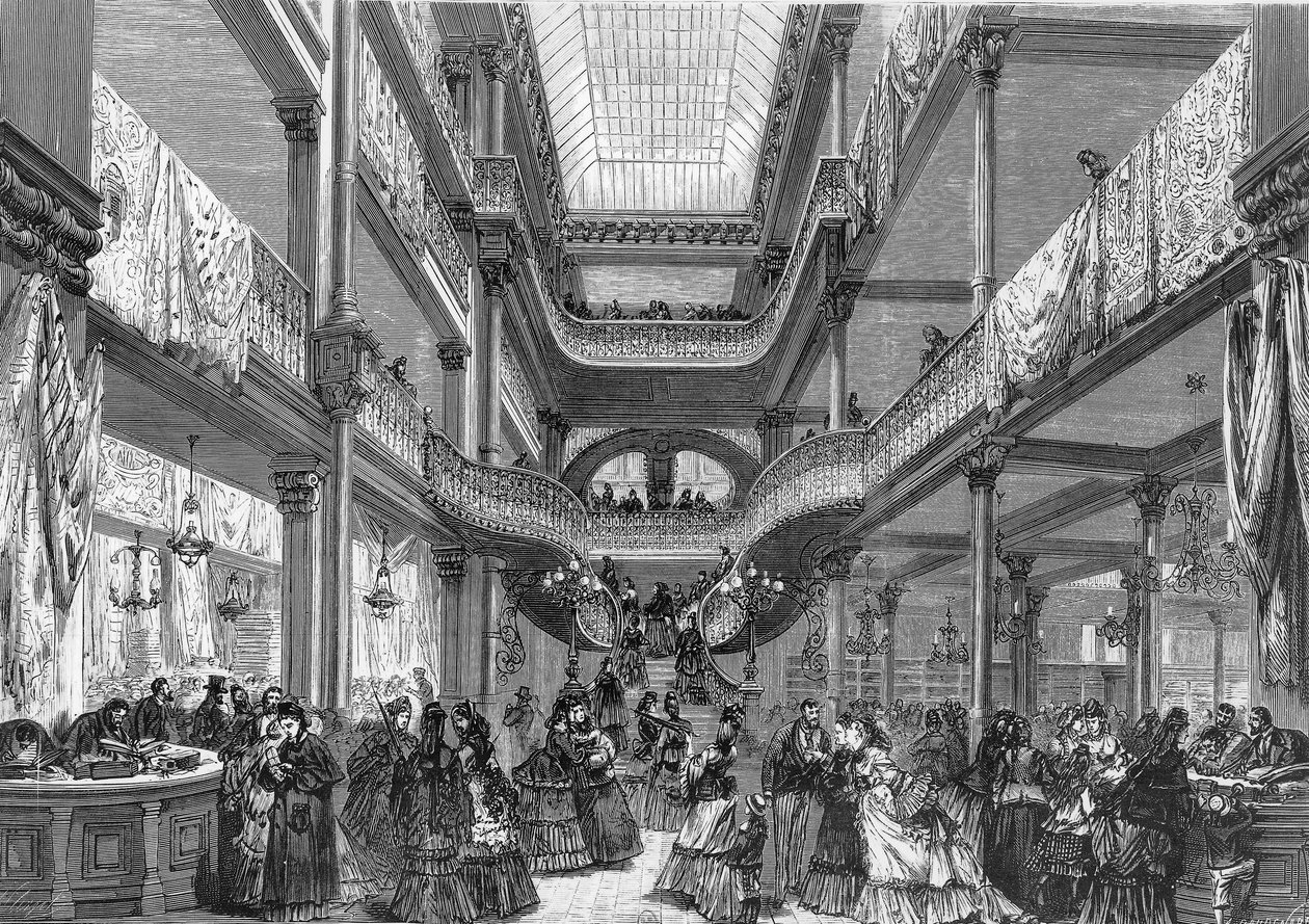 Sisäkuva kuuluisasta pariisilaistavaratalosta Au Bon Marche tekijältä Unknown artist