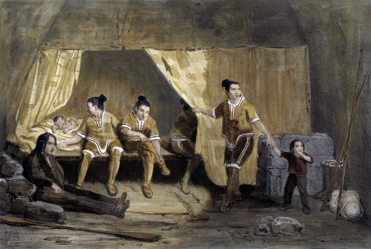 Eskimolaatikon sisäpuoli, Frederikshaab, Grönlanti - litografia tekijältä Unknown artist