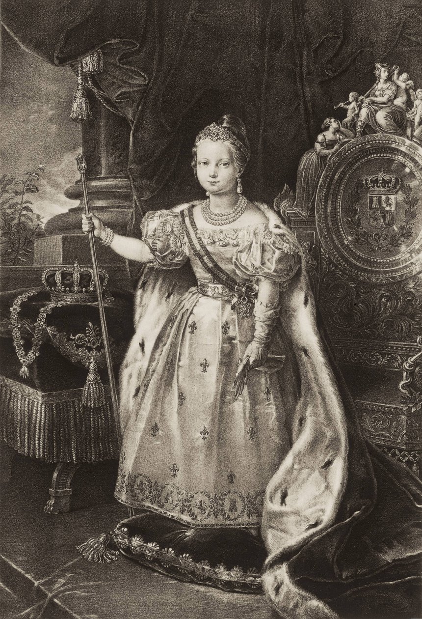 Isabella II (1830-1904). Espanjan kuningatar (kaiverrus) tekijältä Unknown artist