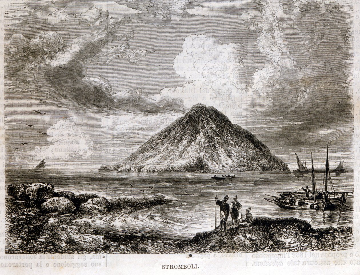 Strombolin saari 1800-luvulla. tekijältä Unknown artist