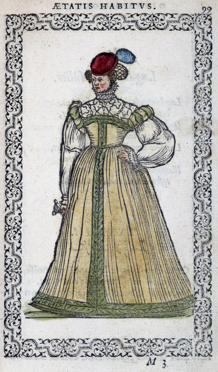 Italialainen nainen - Jean Sulperiuksen teoksessa "Habits et efgies". tekijältä Unknown artist