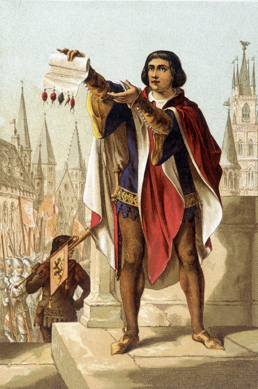 Jacob Van Artevelde. Gentin porvaristo (1290-1345). kromolitografia vuodelta 1880. tekijältä Unknown artist