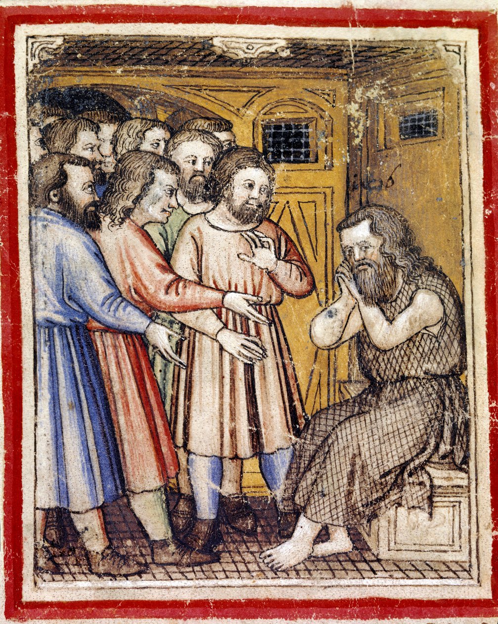 Jacob suree poikansa Josephin miniatyyrin katoamista Codex 212:sta (tai Padovanista tai Padovan Raamatusta) 1390-1400 Rovigo, Accademia dei Concordi tekijältä Unknown artist