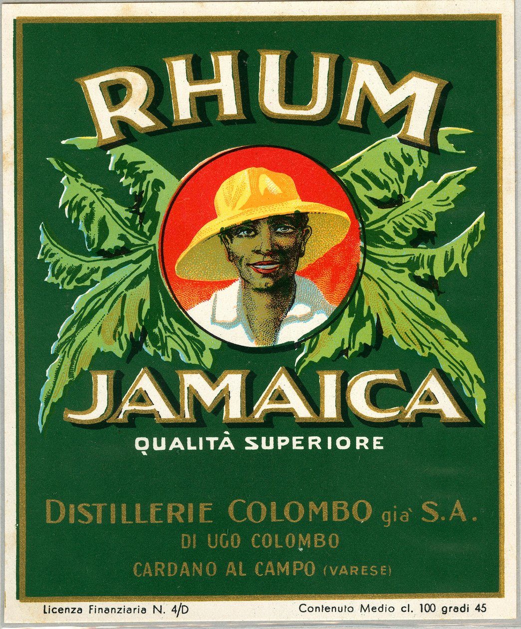 Jamaikan rommin alkoholimainos (kromolitografia, 1800-luvun loppu) tekijältä Unknown artist