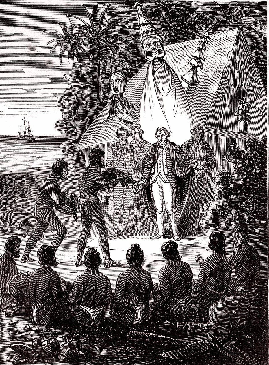 James Cook Island Sandwich -syntyperäisten kanssa tekijältä Unknown artist