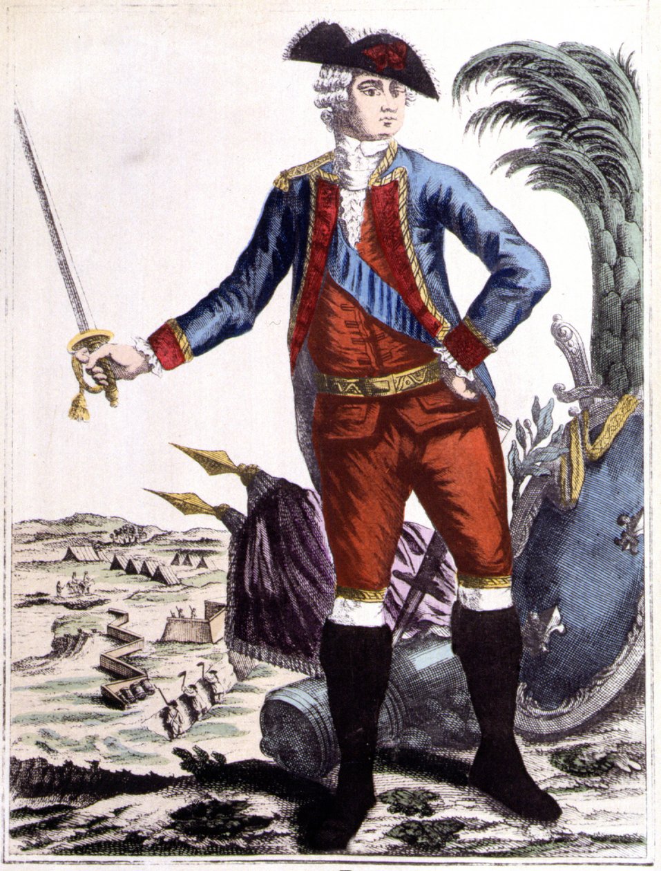 Jean-Baptiste Donatien de Vimeur, Rochambeaun kreivi (1725 - 1807), kuninkaan armeijoiden kenraaliluutnantti, Ranskan armeijan komentaja Amerikassa tekijältä Unknown artist