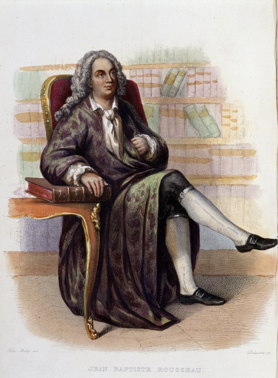 Jean Baptiste (Jean-Baptiste) Rousseau (1670-1741), ranskalainen runoilija - teoksessa "" Ranskalainen Plutarch", toim. Mennechet tekijältä Unknown artist