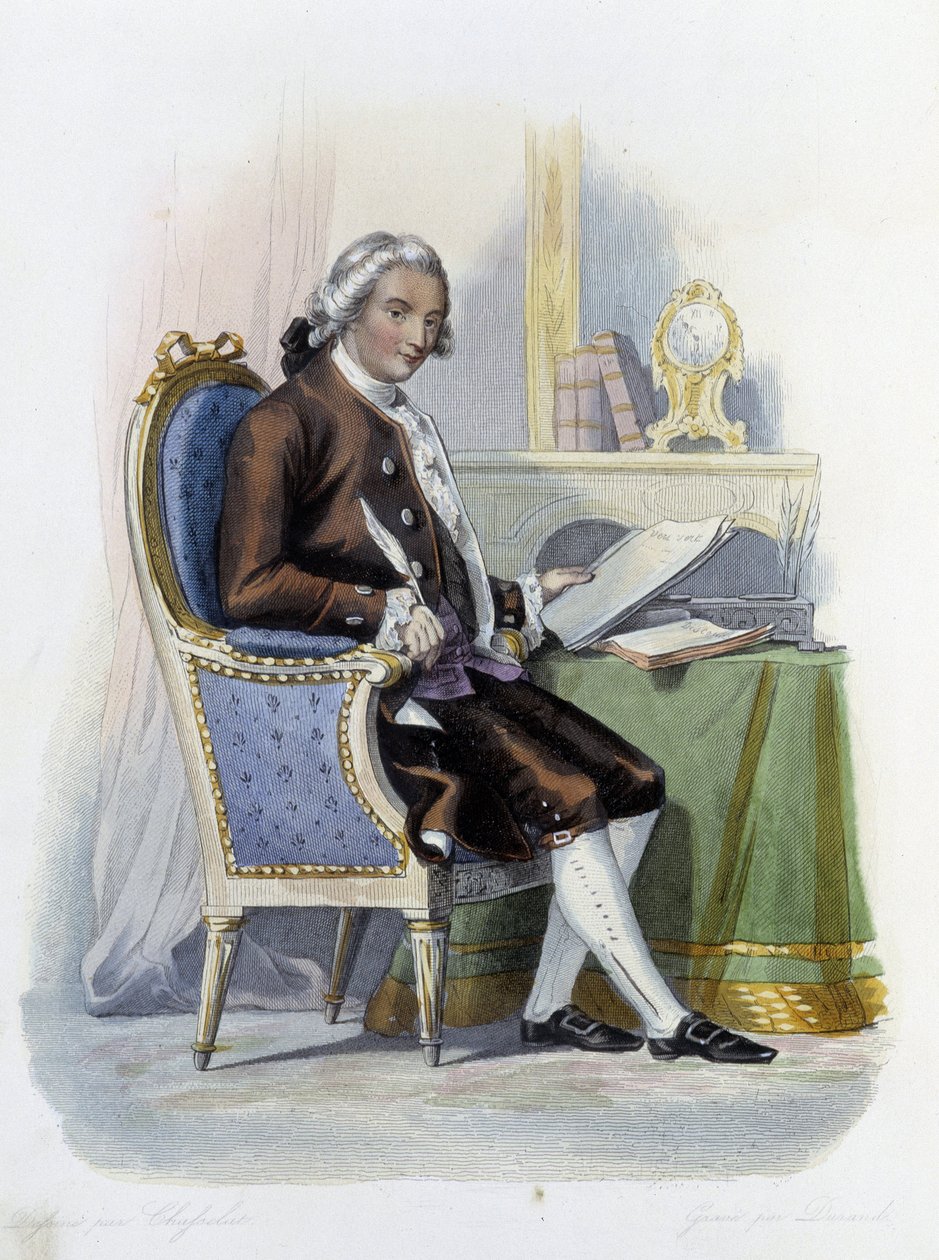 Jean Baptiste Louis Gresset (1709-1777) toim. Mennechetissä, "" Ranskan Plutarch"" tekijältä Unknown artist