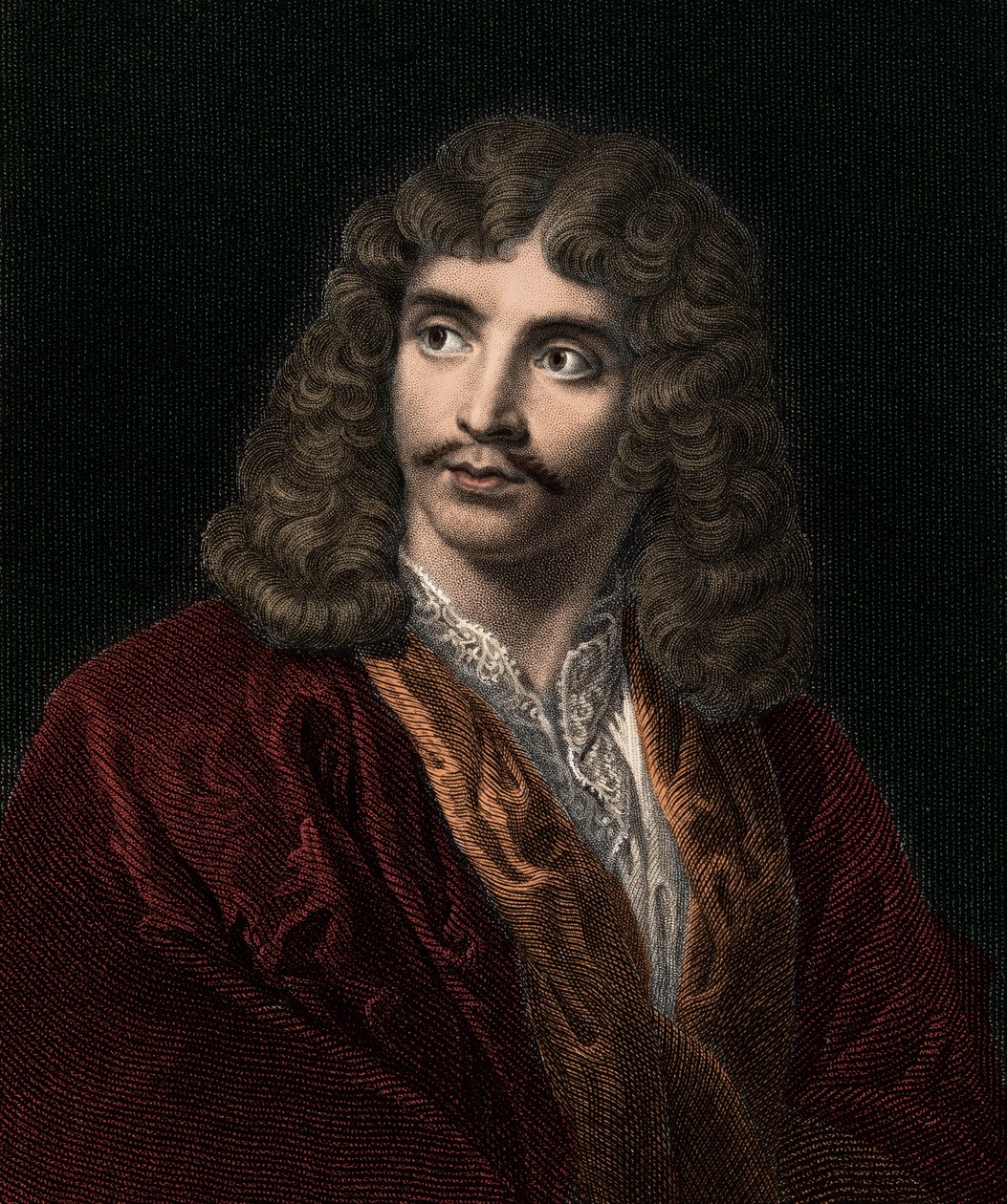 Jean Baptiste Poquelin Moliere 1622-1673 - kaiverrus - 1800-luku tekijältä Unknown artist