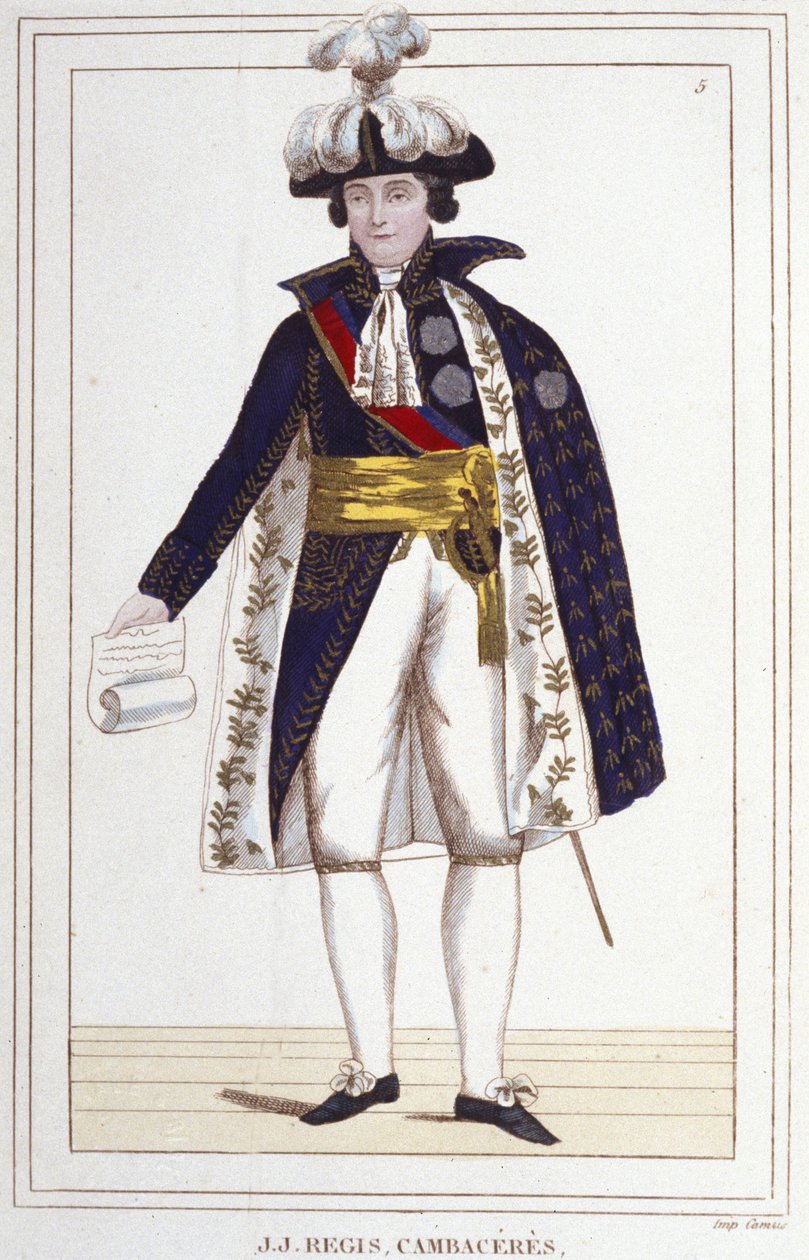 Jean Jacques Régis de Cambacérès (1753-1824), ranskalainen lakimies ja poliitikko. Kaiverrus vuodelta 1830. tekijältä Unknown artist