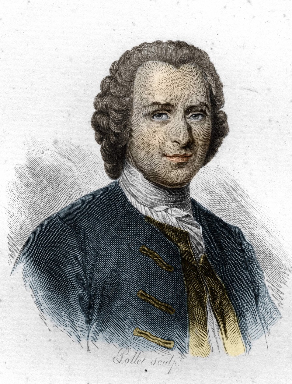Jean Jacques Rousseau, ranskankielinen Geneven kirjailija ja filosofi. 1800-luvun kaiverrus tekijältä Unknown artist