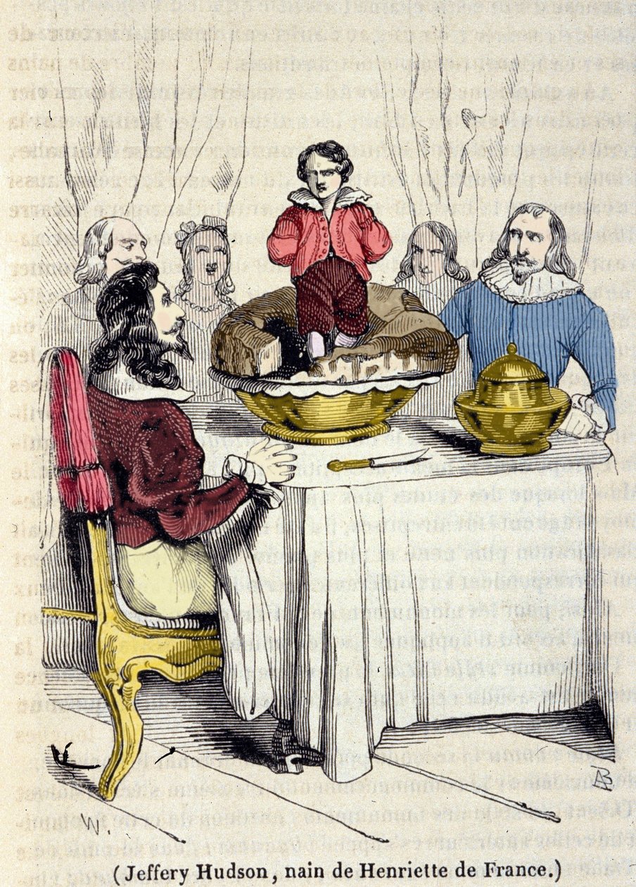 Jeffrey Hudson (1619-1682), Englannin kuningatar Henriette Marien kääpiö Ranskan (1609-1669). tekijältä Unknown artist