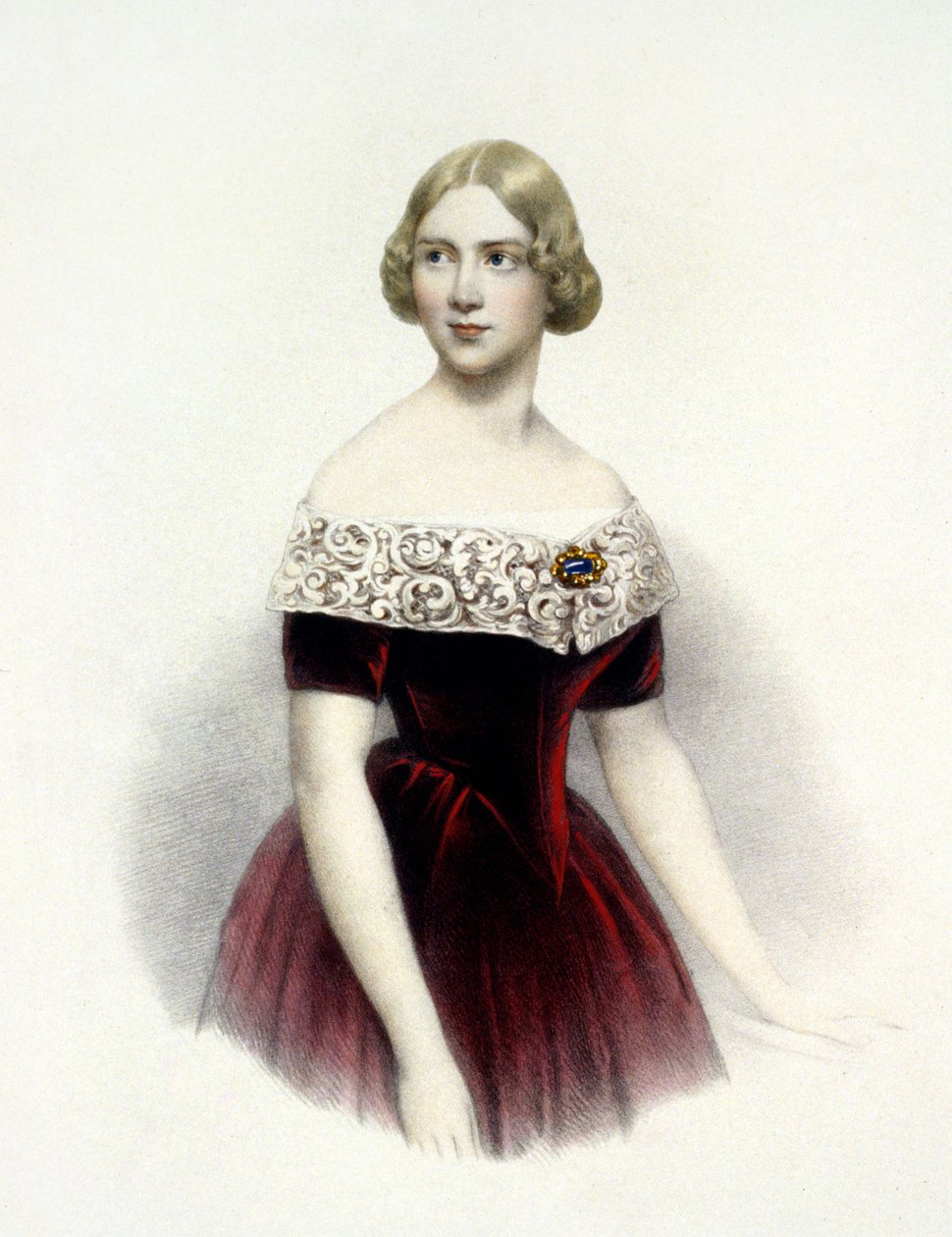Jenny Lind (1820-1887), ruotsalainen laulaja vuonna 1847 tekijältä Unknown artist