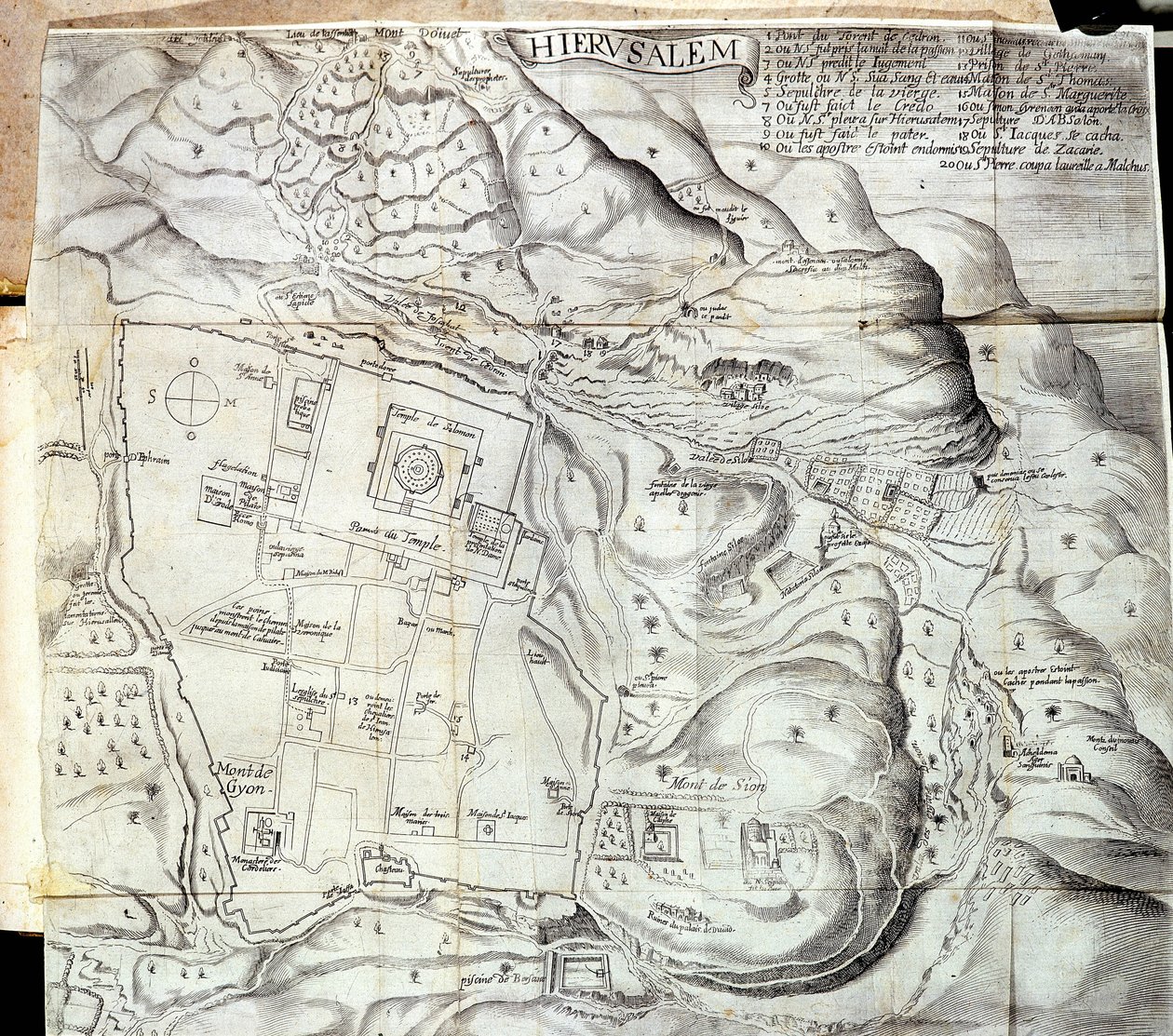 Jerusalem - kirjassa ”” Journey of the Levant, jonka kuninkaan käsky teki vuonna 1621”, muokattu 1629 tekijältä Unknown artist