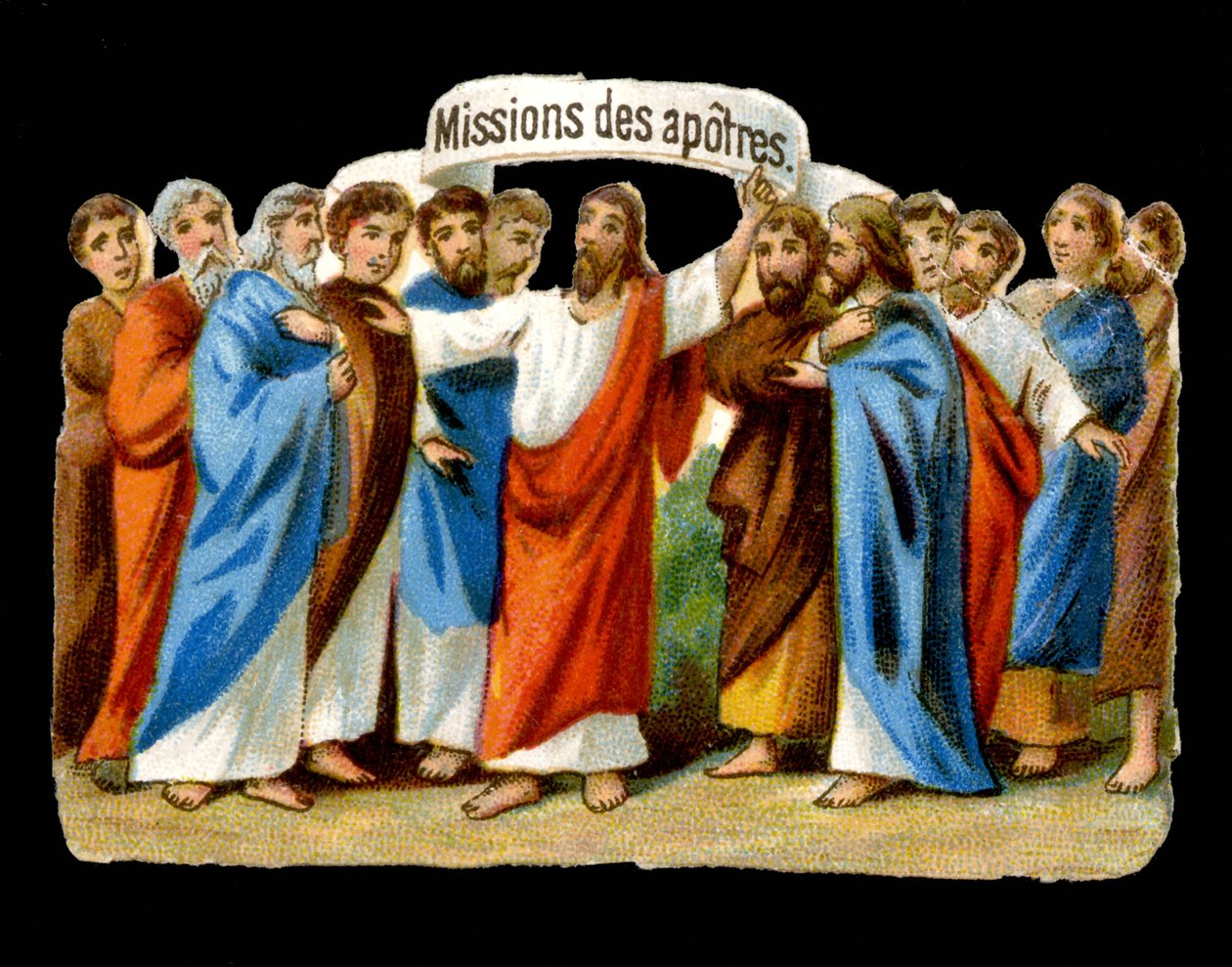 Jeesus uskoo heidän tehtävänsä apostoleille - Chromolle. tekijältä Unknown artist