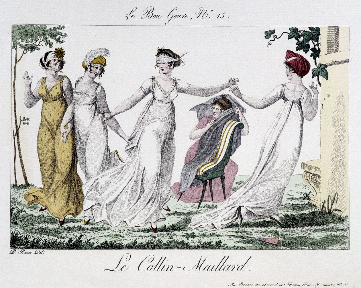 Colin-Maillardin peli (Colin Maillard) - "" Le Bon -genressä", n¡14, 1800-luvun alku tekijältä Unknown artist