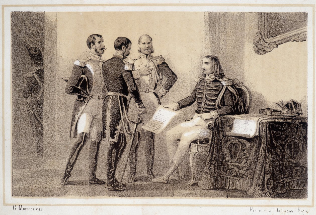 Joachim Murat (1767-1815), joka esitteli kenraaleilleen ohjelman italialaisille - "" Storia d