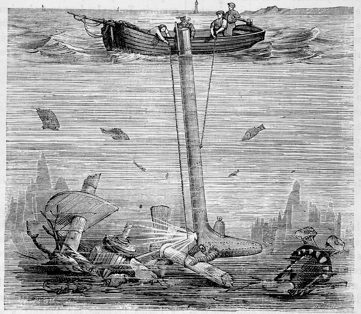 Jobard Underwater Explorer - elokuvassa "Tieteen ihmeet", Louis Figuier tekijältä Unknown artist