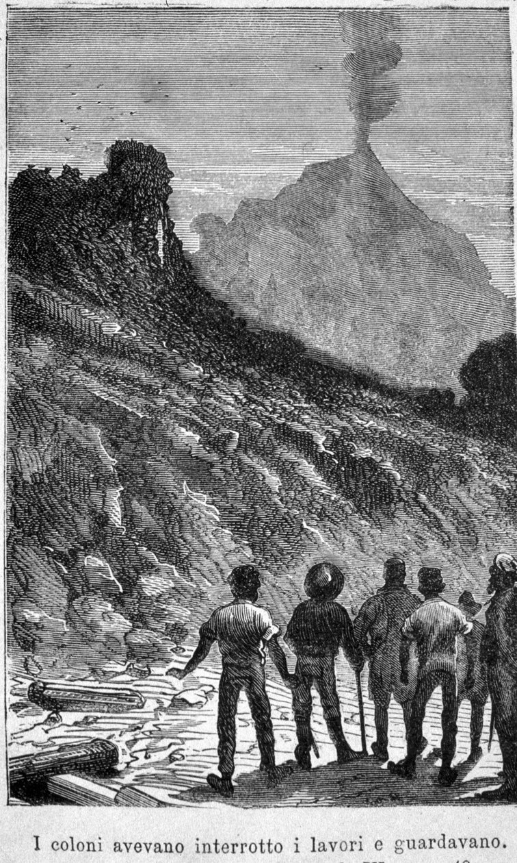 Jules Verne: Salaperäinen saari. 1800-luvun kuvitus. tekijältä Unknown artist