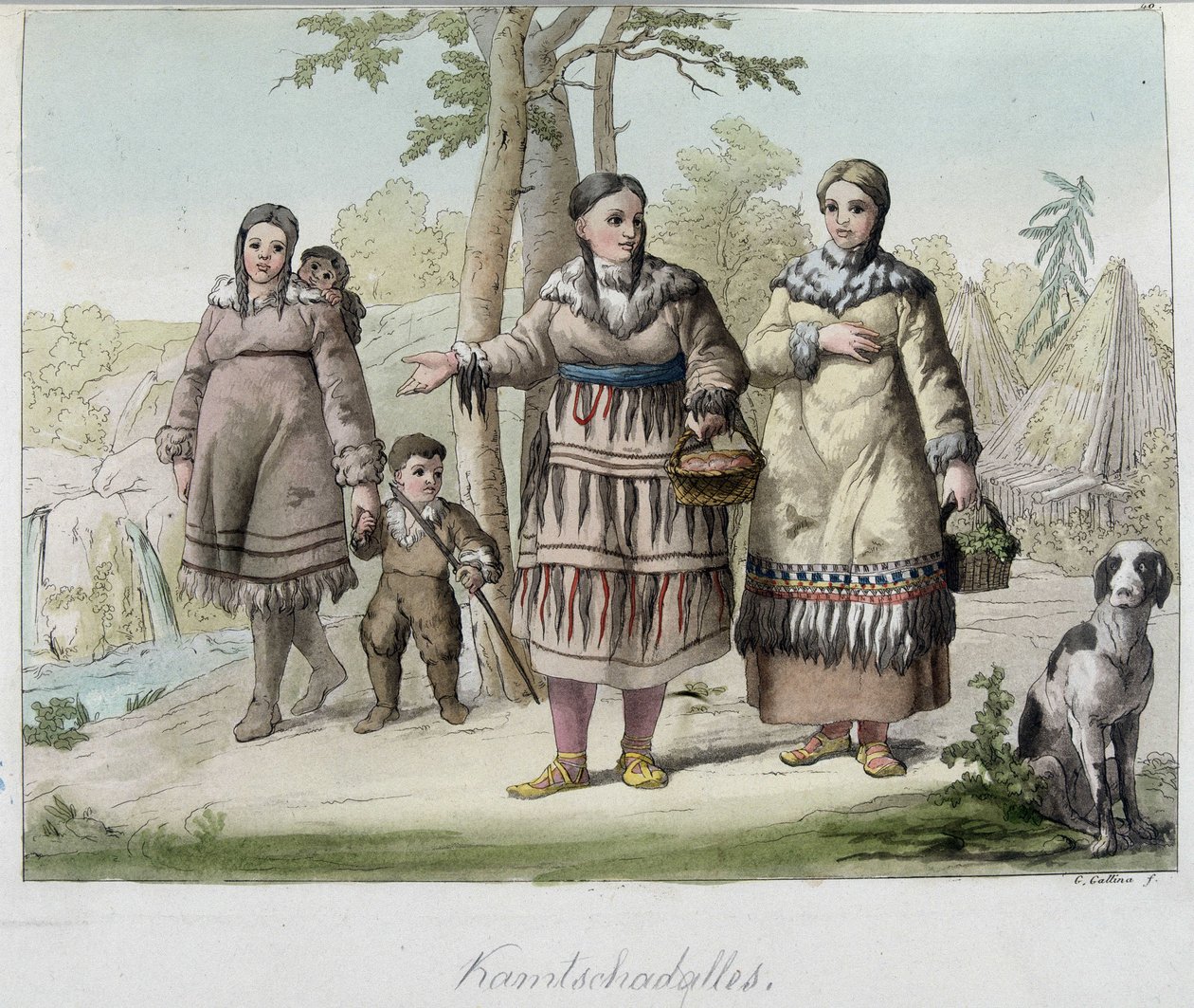 Kamtschadales (tai Kamtschadalles), Siperian kansa. tekijältä Unknown artist