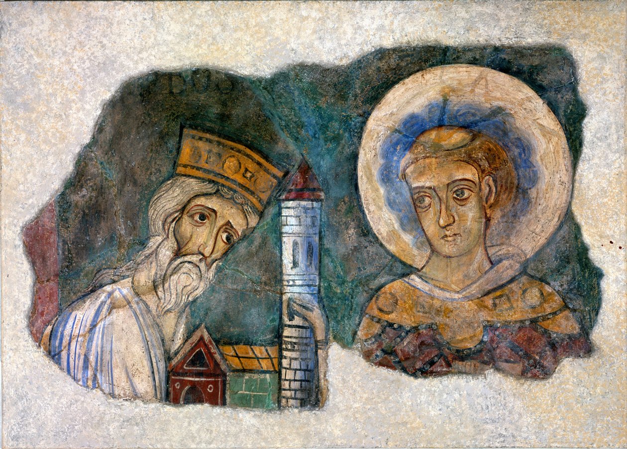 Kuningas Bozon tarjoaa Charlieun luostarin pyhälle, 1100-luvun loppu. tekijältä Unknown artist