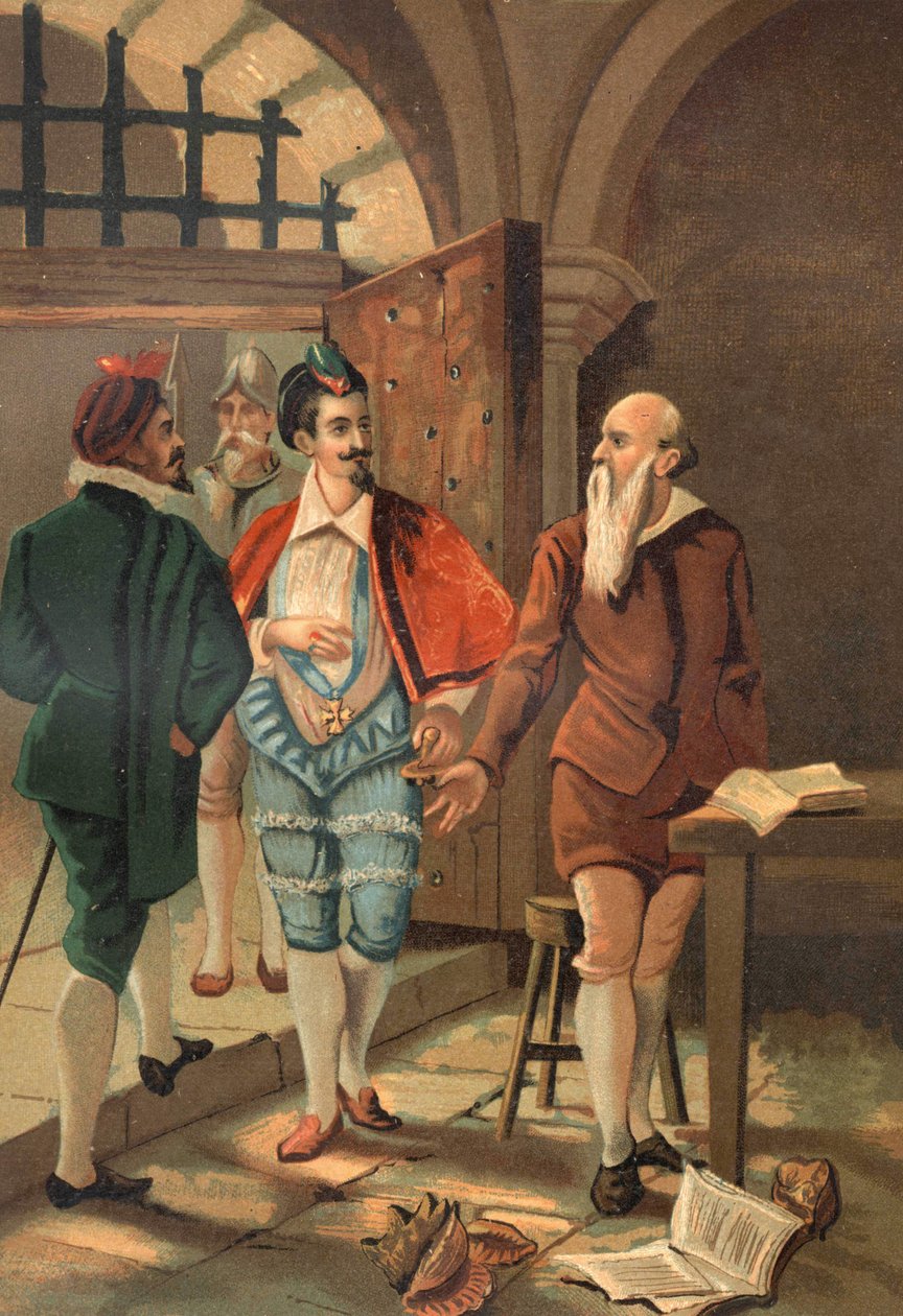 Kuningas Henrik III Bernard Palissyn kanssa (1510 - 1589). 1800-luvun lopun kromolitografia. perustuu Louis Figuierin La Ciencia y sus Hombresiin. Barcelona 1881 tekijältä Unknown artist