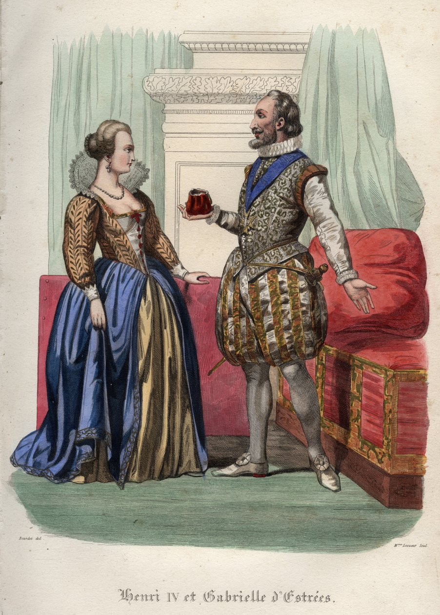 Ranskan kuningas Henrik IV (Henry IV) (1553-1610) ja hänen rakastajatar Gabrielle d