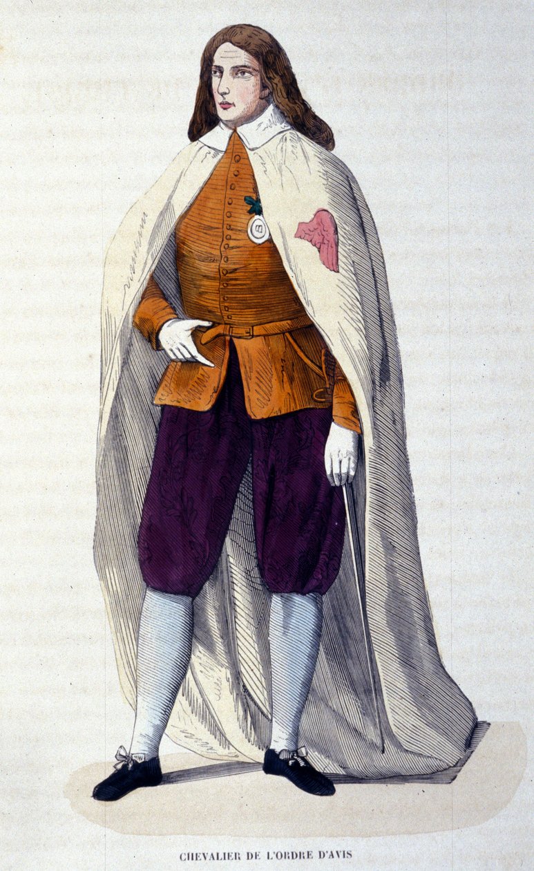 Avisin ritarikunnan ritari (tai Aviz), portugalilainen ritarikunnan ritarikunta, jonka kuningas Alfonso I Henriques perusti vuonna 1147 taisteluun mauria vastaan. Kaiverrus 1800-luvulta. tekijältä Unknown artist