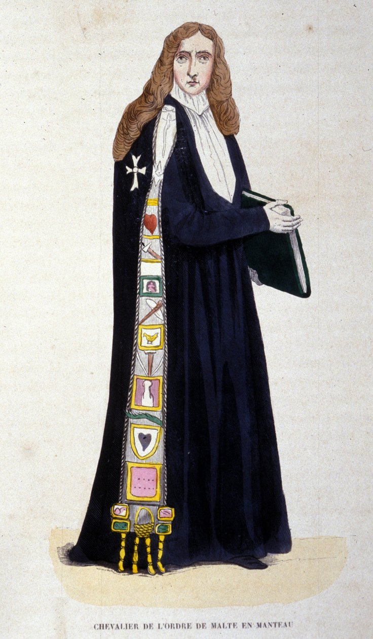 Maltan ritarikunnan ritari kaiverrustakissa 1800-luku tekijältä Unknown artist