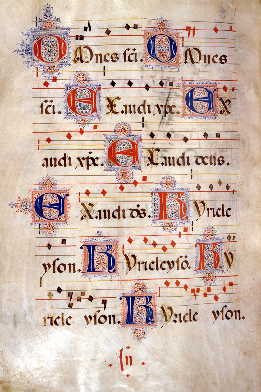 Kyrie Crescenzago-kuorosta, 1400-luvun loppu. Bibioteca di Sant
