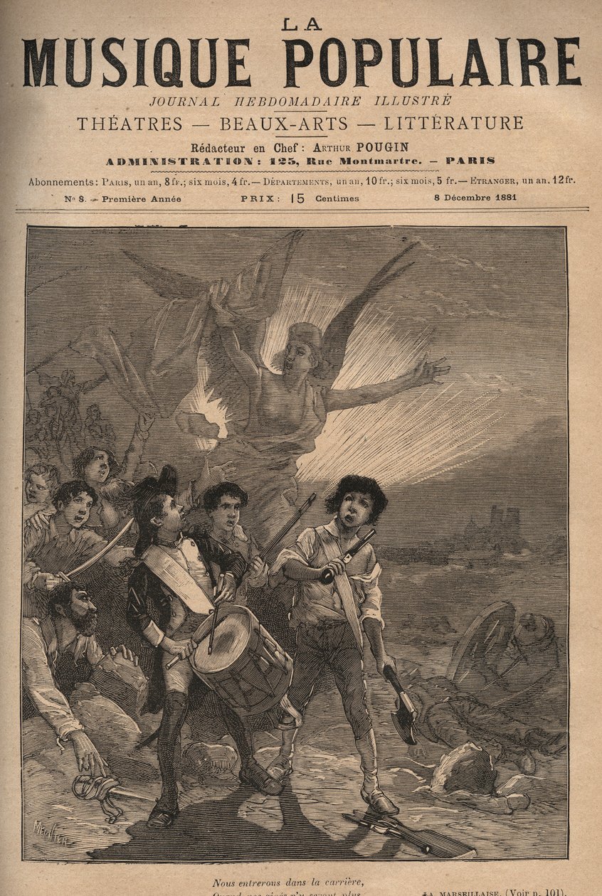 La Marseillaise, josta tuli kansallislaulu kolmannen tasavallan aikana (14. helmikuuta tekijältä Unknown artist