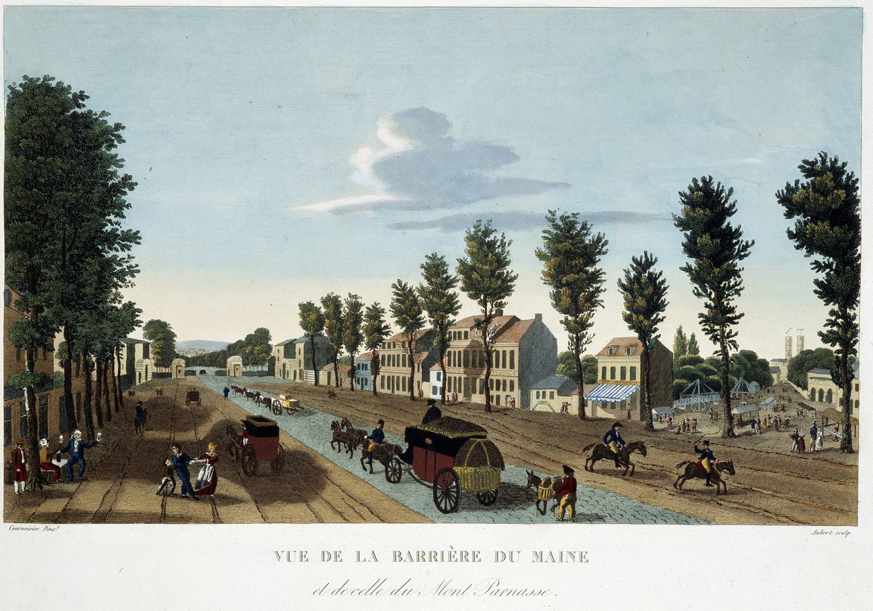 Mainen muuri, noin 1820 - Courvoisierin teoksessa "Näkymät Pariisiin" tekijältä Unknown artist