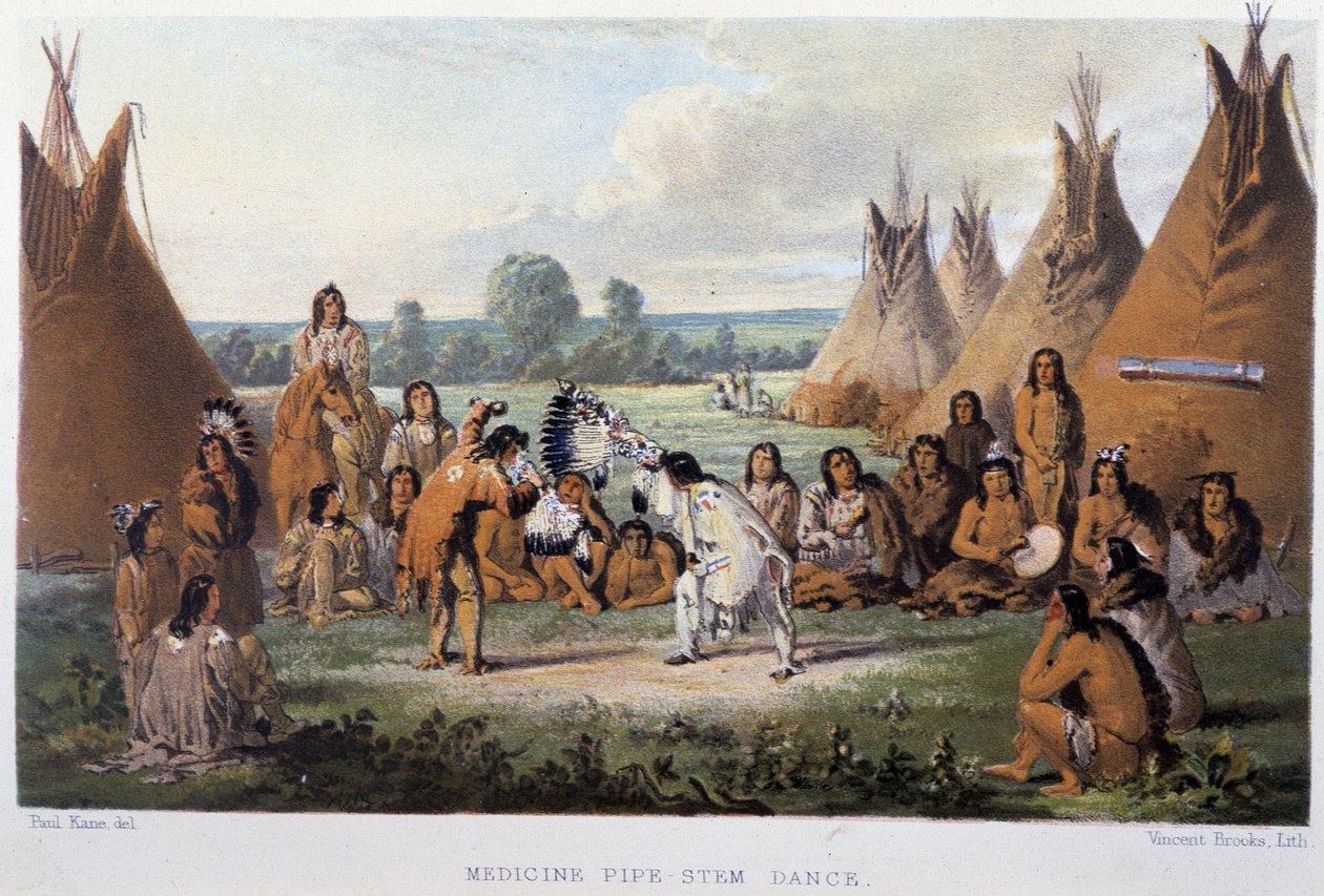 Putketanssi tauteja vastaan ​​Pohjois-Amerikan intiaanien keskuudessa - fi "" Taiteilijan vaellus Pohjois-Amerikan intiaanien keskuudessa", Paul Kane tekijältä Unknown artist