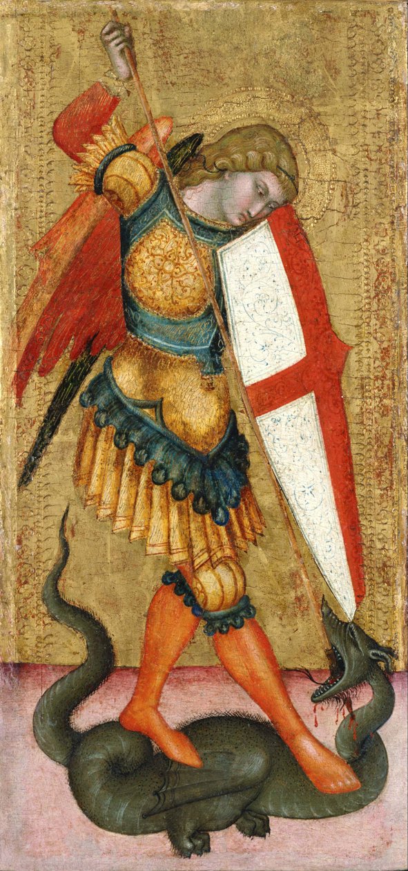 ""Arkkienkeli Pyhä Mikael"" Anonyymi maalaus 1300-luvun kansallinen länsimaisen taiteen museo, Tokio, Japani tekijältä Unknown artist