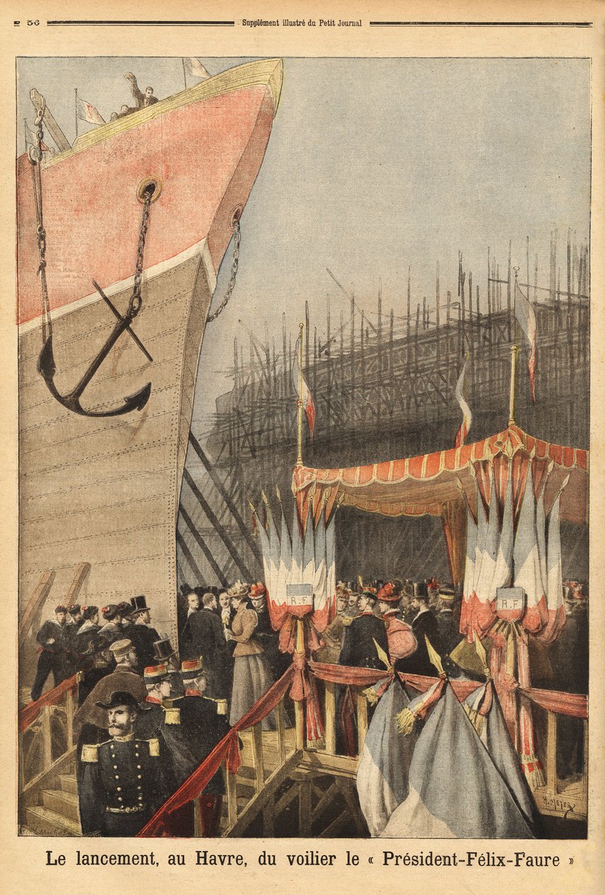 Purjevene "President Felix Faure" laukaistiin Le Havressa 3. helmikuuta, valtionpäämiehen ja Le Havren pormestarin Louis Brindeaun tytär Lucie Faure; se on ensimmäinen Le Havressa vuodelta 1896 rakennetuista 4-maton purjeveneistä tekijältä Unknown artist