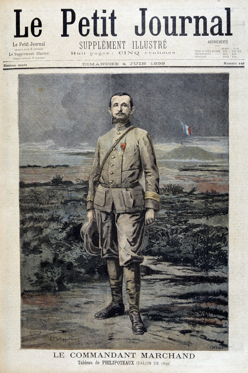Komentaja Marchand - "" Le petit Journal" -julkaisussa 4.6.1899 tekijältä Unknown artist