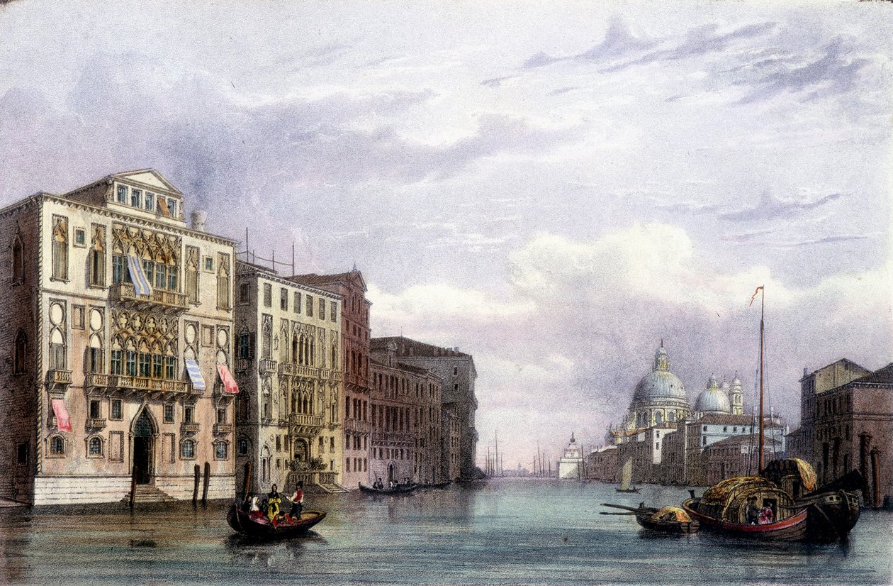 Le Grand Canal - julkaisussa "Venetsian tärkeimpien näkymien albumi", ill. kirjoittanut Marco Moro, toim. Gio Brizeghel, v.1840 tekijältä Unknown artist