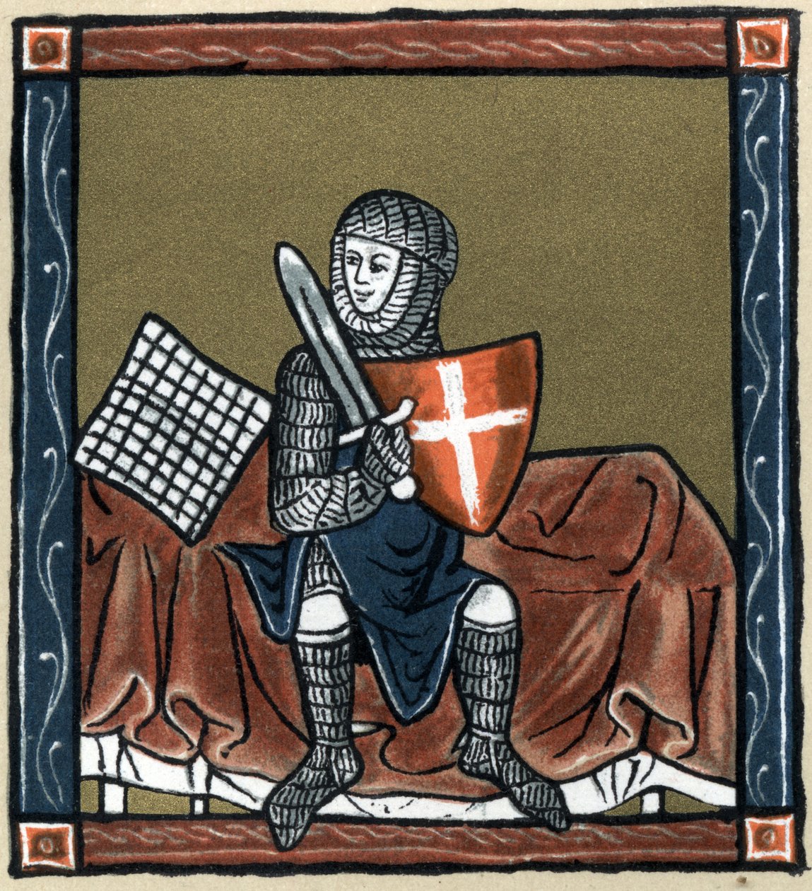 Legenda Arthurian: Gauvainin ritari maagisella sängyllä. Hermann Suchierin teoksessa "Ranskan kirjallisuuden historia". tekijältä Unknown artist